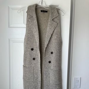 Vest, long vest cardigan